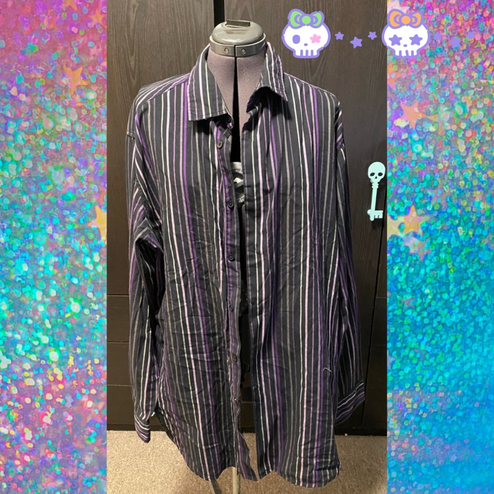 Purple striped men’s dress shirt